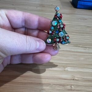Festive Christmas Tree Brooch